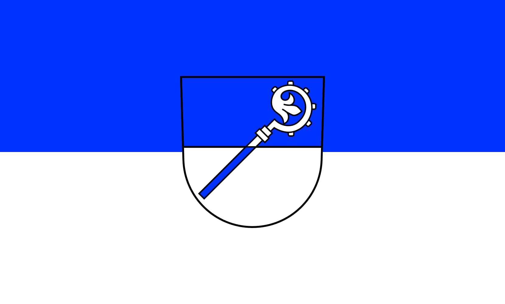 Drapeau Hüttisheim grand format paysage de 1.35m²