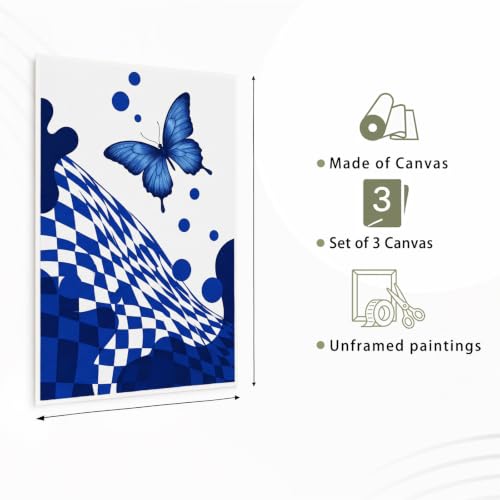 Impression sur toile bleu abstrait 20x30 cm - Décoration murale moderne et grand poster de couloir - 4