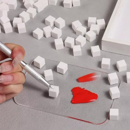 Image of 100Pcs White Soft Nail Sponges for Ombre, Nail Art Sponges With Grabbing Pen, Blooming Nails, Ombre Nail Brush, Nail Art Manicure Tools Supplies, Professional Nail Accessories for Home and Salon DIY
