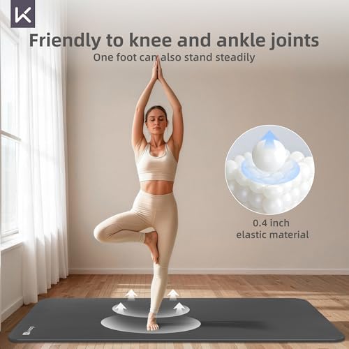 KEEP Extra Thick NBR Yoga Mat for Women & Men, 10mm Thick, 72”x32” Large Exercise Mat with Non-Slip Workout Mat for Yoga, Pilates, Stretching, Meditation – Wide & Cushioned Fitness Mat - Image 5