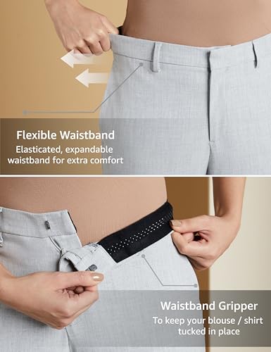 Image of Symbol Premium Women's Wide Leg 4-Way Stretch Formal Trousers | Flexi-Waist | Waistband Gripper | Desk-to-Dinner (Available in Plus Sizes)
