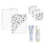 Honest Baby Unisex Baby 9-Piece Organic Cotton Bath Gift Set with Wash and Lotion, Pattern Play, One Size