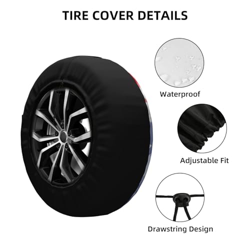Image of Spare Tire Cover American Flag Wheel Covers USA Flag Weatherproof Universal Wheel Protectors for Rv SUV Camper Travel Trailer 16 Inch
