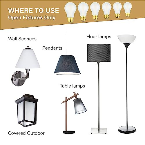 Image of Frosted E26 Led Bulb 6W Equal 60 watt A15 LED Edison Bulb Dimmable Soft White 3000K LED Bulb for Ceiling Fan Light Bulbs,Chandeliers,Wall sconces and Refrigerator Light Bulb 600LM AC120V 6Pack