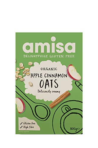 Image of Amisa Organic Porridge Oats with Apple and Cinnamon 300g (Pack of 3)