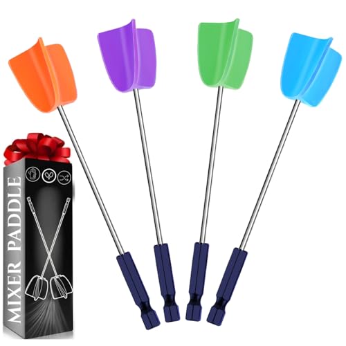 4 Pcs Silicone Resin Mixer Paddles for Drill
