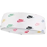 Nike ドライワイドヘッドバンド Dri-FITテクノロジー(ワンサイズ、ホワイト/マルチ)