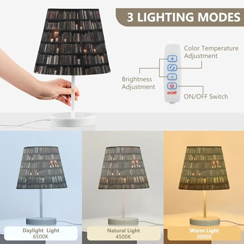 Lámpara de mesa LED para regalo con diseño de libros y puerto USB 2