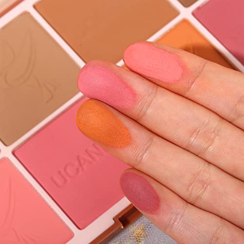 Ucanbe 8 Color Blush Contour Makeup Palette - Versatility Face Shaping, Pigmented Matte Smooth Natural Long Lasting Powder Bronzer Blushing Pallet #TOP4