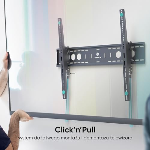 ONKRON Przechylany uchwyt ścienny do telewizora 60-110 cali do 120.0 kg - bardzo duży, wytrzymały uchwyt do telewizora Max VESA 900x600 - niskoprofilowy, ultracienki uchwyt ścienny do telewizora,