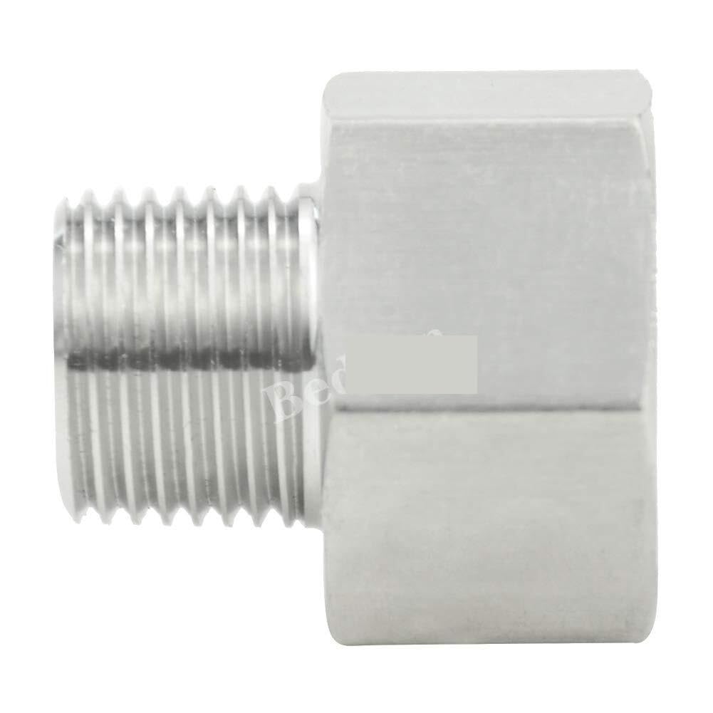 Adattatore filettato in acciaio inox G 1/2" femmina a NPT 1/2" maschio tubo BSP a NPT convertitore (1/2" G femmina a 1/2" NPT maschio)