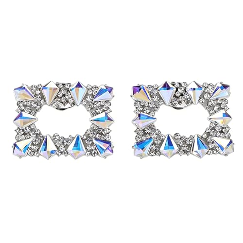 Clips de chaussures strass carrés amovibles à fixation invisible pour mariage