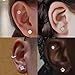 Trinckle Magnetic Earrings for Men and Women, 4 Pairs Clip on Earrings Silver Stainless Steel Studs Hypoallergenic Ear Cuffs Non Piercing Magnet Cubic Zirconia Studs Silver Jewelry