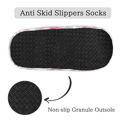 Women's Closed Back House Slippers, Rose Flower Memory Foam House Slippers Warm Cozy Anti-Skid House Shoes Fuzzy Home Slipper Shoes4
