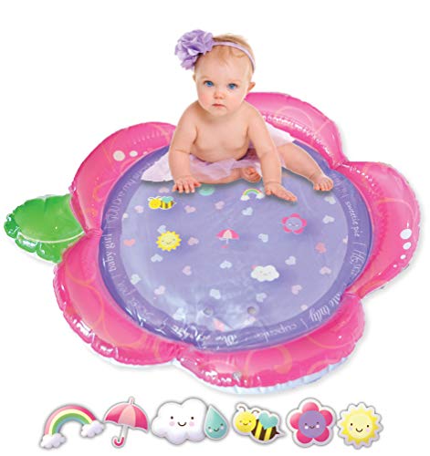 Tummy Time Baby Water Mat! Baby Girl Inflatable Play Mat with Floating Tummy