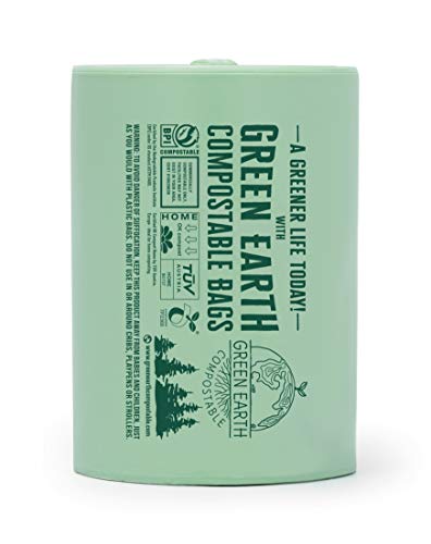 Green Earth Compostable Medium Kitchen Food Scrap Waste Bags, Compost Bin Compatible, 8 Gallon, 30 Liter, 25-Count, 0.85 Mil Thickness, Astm D6400, Us Bpi And Europe Ok Compost Home Certified, Usa #TOP4