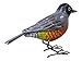 Small 5.5 Inch x 8 Inch Rustic Spring Robin Red Breast Metal Tin Song Bird Figurine Statue