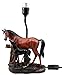 Ebros Gift Chestnut Horse Mare & Foal by Ranch Fence Desktop Table Lamp with Shade Home Decor 19