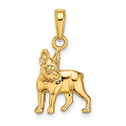 14k Yellow Gold French Bulldog Pendant Charm