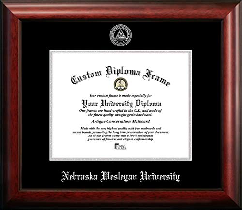 Campus Images NCAA Nebraska Wesleyan University Unisex Silver Embossed Diploma Frame Nebraska Wesleyan University 11W x 8.5H Silver Embossed Diploma Frame, Brown, One Size
