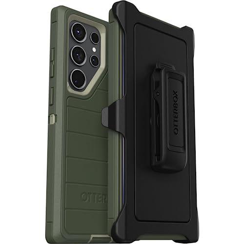 OtterBox Galaxy S23 Ultra (Only) - Defender Series Case - Lichen The Trek Rugged & Durable with Port Protection Includes Holster Clip Kickstand Microbial Defense Protection - Non-Retail Packaging