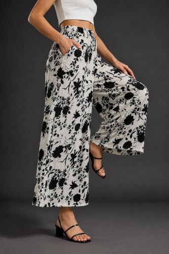 Image of Women Printed Palazzo Pants Combo Pack of 2, Comfortable Elastic Waist Lounge Pants for Women | Relaxed Fit, Loose Fitting Wide Leg Palazzo Pants, Casual Bottom (Available in S to 3XL Size)