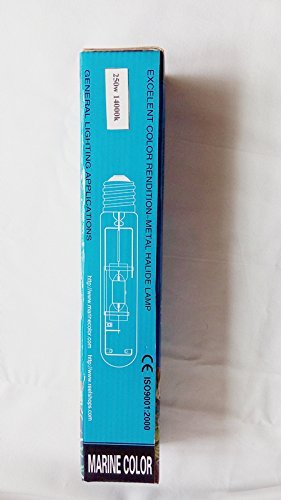 MARINE COLOR Ampoule HQI 250W 20 000K Halogénures Métalliques Double Ended E40 pour Aquarium Marin, Éclairage Récif, Coraux et Plantes Sous-Marin, Durable et Haute Puissance