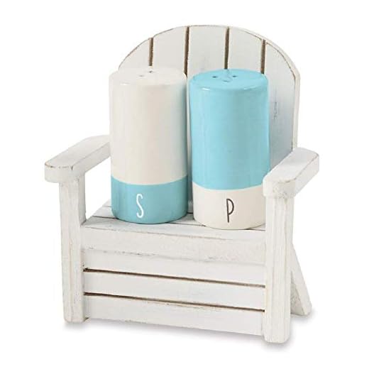 Mud Pie Salt and Pepper Shaker in Wood Chair Set of 3