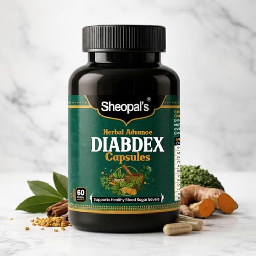 Image of Sheopal's Diabdex Capsules | Helps to Regulate Blood Sugar Level | Diabetic and Pre-Diabetic Care | Herbal Blend with Gudmar, Karela, Methi & Giloy + 8 Ayurvedic Herbs - 60 Capsules