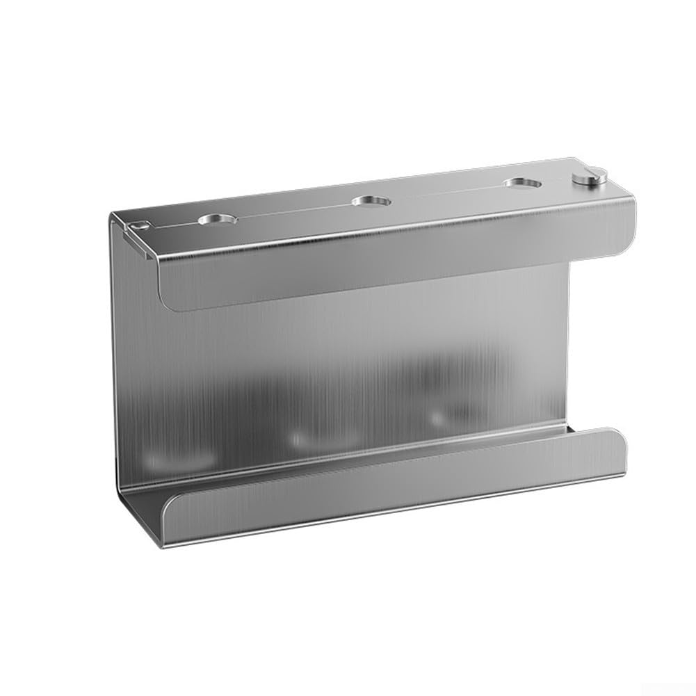 Dispensador de jabón montado en la pared, soporte de acero inoxidable para baño, estante de almacenamiento para ducha, gel, champú, jabón líquido, acabado plateado, diseño de ahorro de