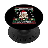 merry woofmas shih tzu dog funny ugly christmas sweater popsockets popgrip intercambiabile