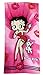 Produktbild Beach Towel Betty Boop Kisses, 70cm x 140cm, Kissing Lips Wave Pudgy The Dog, Black Red White Beige Pink Cerise, 100% Cotton Velour Printed Bath / Swimming Towel by Betty Boop