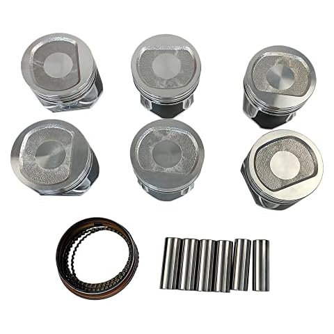 Unaykolb Pistons Set/6+CAST Rings Fits 1996-2001 Jeep Cherokee Fits 1996-2004 Jeep Grand Cherokee Fits 1997-2006 Jeep Wrangler P3241 VIN S Cover