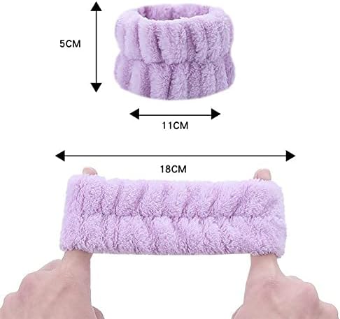 4 Pairs Wrist Wash Bands Spa Washbands Wrist Towels Wrist Scrunchies Face Washing Wristbands Wrist Sweatbands for Women