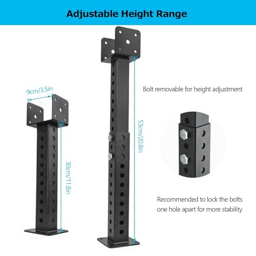 Base de poteau noire et support de poteau de toit pour pergola extérieure