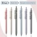 Mr. Pen- Retractable Gel Pens with Rose Gold Ring and Ball, 6 Pack, Morandi Barrels, Japanese Black Gel Pens, Fast Dry, Fine Point 0.5mm
