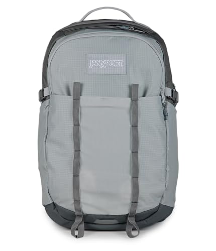 Image of JanSport 34L All Around Pack - 15 inch Laptop Sleeve, Grounded Grey | Versatile Rucksack w /Hydration Sleeve, Reflective Accents & Safety Whistle