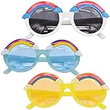  NC Gafas de sol antiguas Gafas de sol arcoíris Niños Polarizadas Retro Gafas de sol redondas de playa Gafas de sol florales UV 400 Juego de 3 piezas