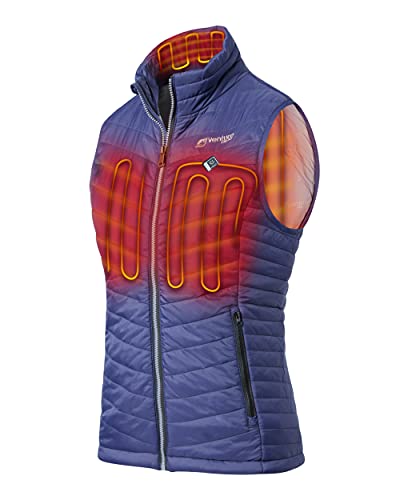Venture Heat Women's Heated Vest with Battery Pack - 13 Watt High Powered Electric Insulated Puffer, Roam (L, Navy)