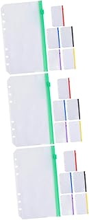 PRETYZOOM 18 Peças Saco Com Zíper Colorido Transparente Envelope Bolsa Pastas De Arquivo Coloridas Sacos De Plástico Com Zíper Saco De Documentos De Malha A6 Bolsos De Fichário Pastas Com