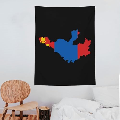 Tapiz de Mongolia vertical para decorar tu dormitorio con un mapa original 7