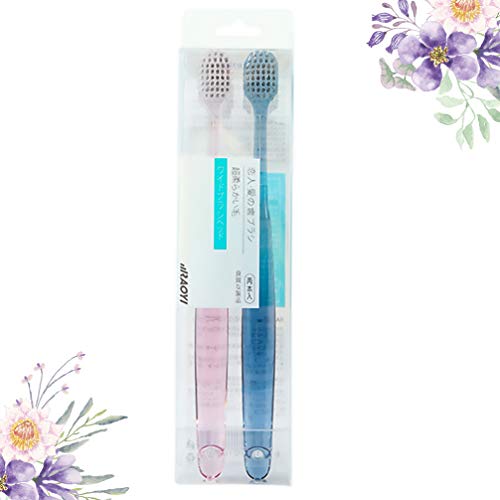 HEMOTON 2 Pcs Escova de Dentes de Cerdas Macias Manual Escova de Dentes de Cerdas Compactas Extra Ma