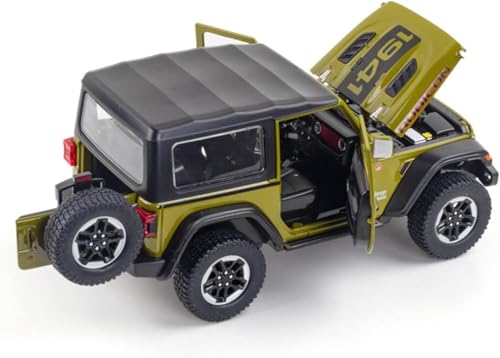 Image of Jeep Wrangler Rubicon 1941 1:32 Model Car with Box, Zinc Alloy Pull Back Toy car with Sound and Light for Kids Boy Girl Gift [Colors as Per Stock] (Jeep Wrangler Rubicon 1941 1:32)