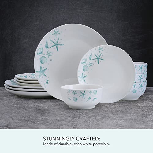 Studio Nova Tahiti Coastal 12 Piece Dinnerware Set, Service For 4, Multicolored #TOP5