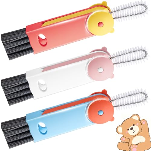Image of 3 in 1 Cup Lid Cleaning Brush, Multifunctional Crevice Gap Cleaner for Tumbler Water Bottle Lid, Deep Clean Tool for Home Kitchen, Red Blue White(3 PCS)