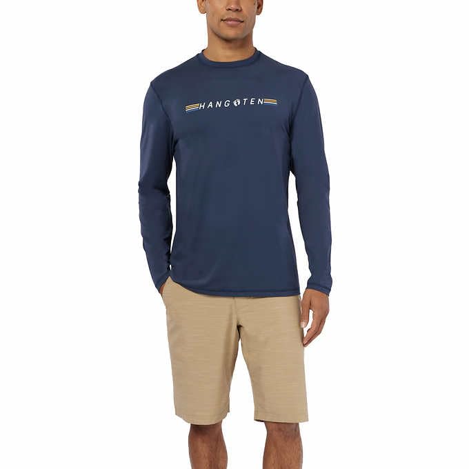 Hang Ten Men's Rashguards - Switchfoot in Light Blue, Large