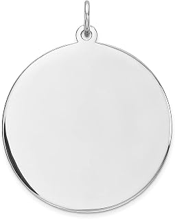 Colar de prata esterlina 925 Eng. Rnd polido frente traseira disco pingente gravável redondo simples joias finas para mulheres presentes para ela