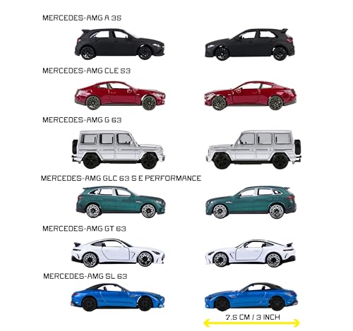 Majorette - Mercedes-AMG Premium Cars 6 Assortis - Modèles Auto Sport en Métal Die-Cast, Collection Premium avec Pièces Ouvrantes, 8502100001, Jouet pour Enfants à partir de 3 Ans (Lot de 5)