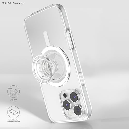 Image of POPSOCKETS Polycarbonate iPhone 16 Pro Max Clear Case Compatible with Magsafe, Phone Case for iPhone 16 Pro Max, Wireless Charging Compatible - Clear