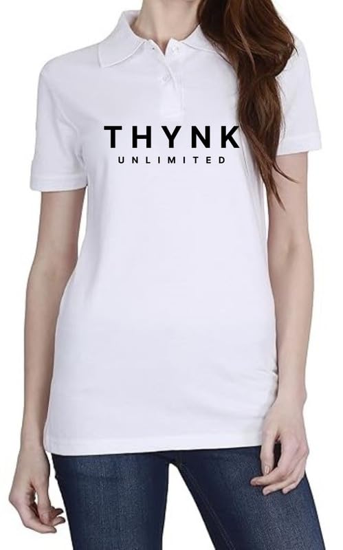 THYNK Unlimited (Green) White Women Polo T-Shirt-picture-23